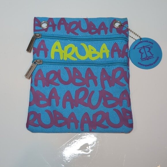 3/$20 ROBIN RUTH Aruba Travel Organizer Pouch Caribbean Souvenir Passport Bag - Picture 9 of 9